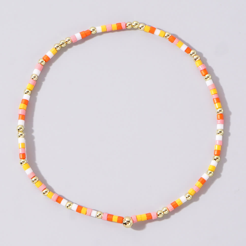 Olivenorma Colorful Rice Beads Beaded Bracelet - White & Yellow - image 12