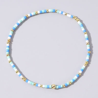 Olivenorma Colorful Rice Beads Beaded Bracelet - Blue & White - image 15