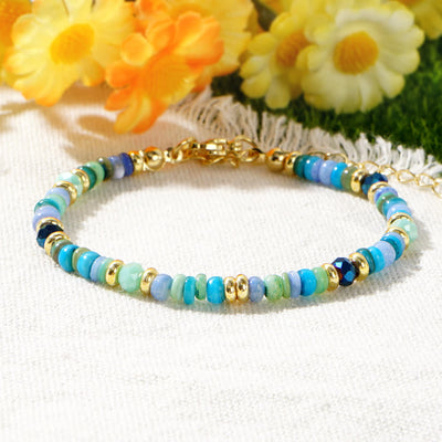 Olivenorma Colorful Roller Beads Metal Buckle Bracelet