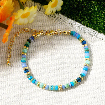 Olivenorma Colorful Roller Beads Metal Buckle Bracelet