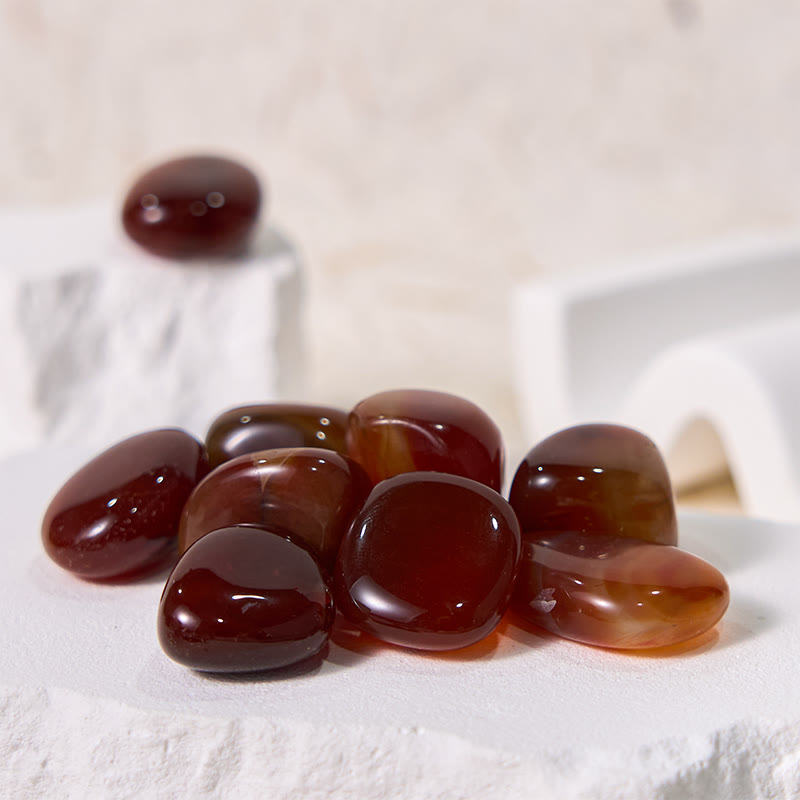 Olivenorma Polished Red Agate Bulk Tumbled Stone