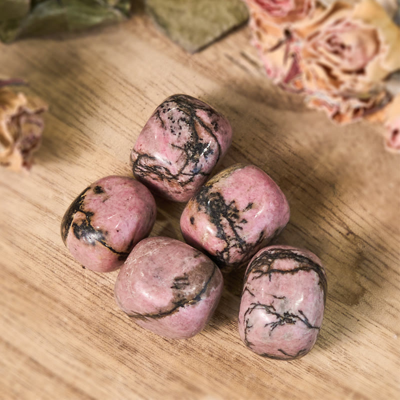 Olivenorma Polished Irregular Rhodonite Bulk Tumbled Stone