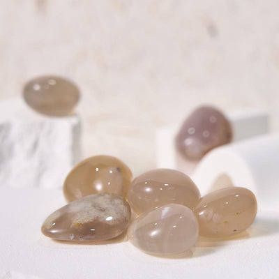 Olivenorma Natural Irregular Cherry Blossom Agate Tumbled Stone