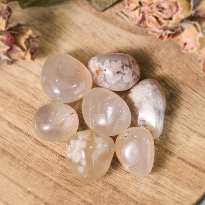 Olivenorma Natural Irregular Cherry Blossom Agate Tumbled Stone