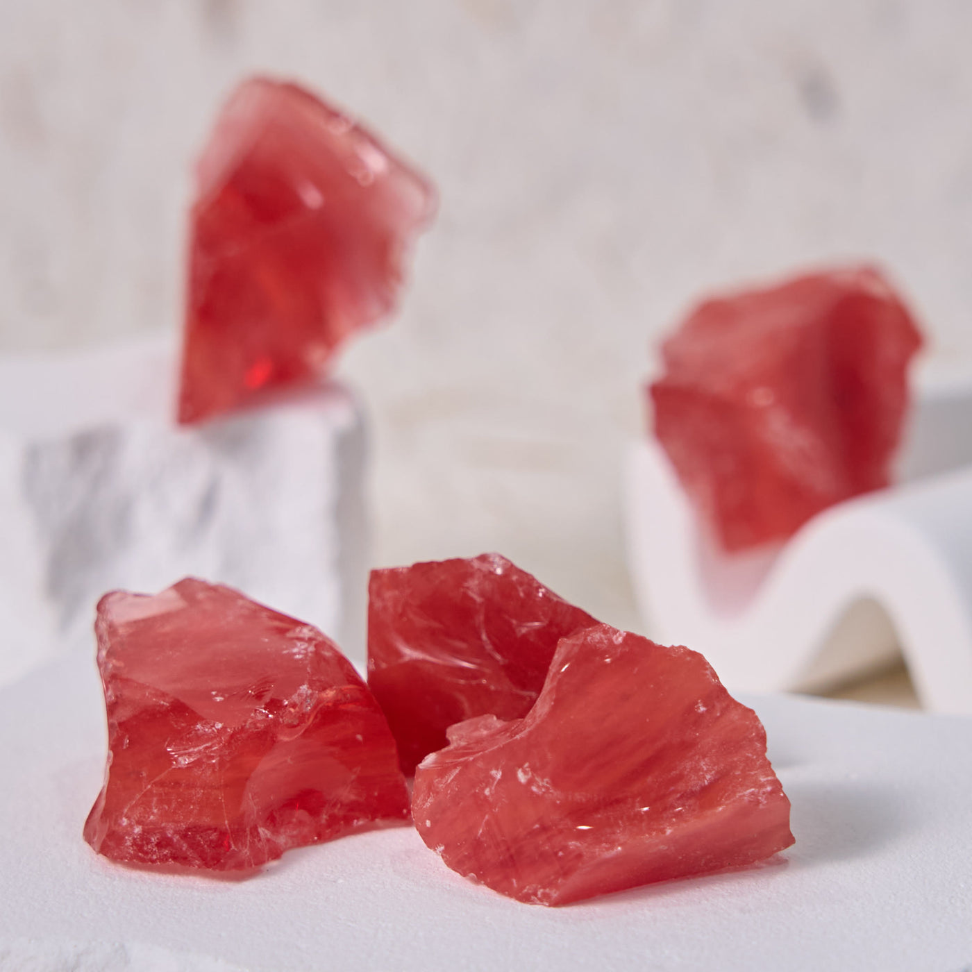 Olivenorma Rough Red Quartz Natural Crystal Tumbled Stone