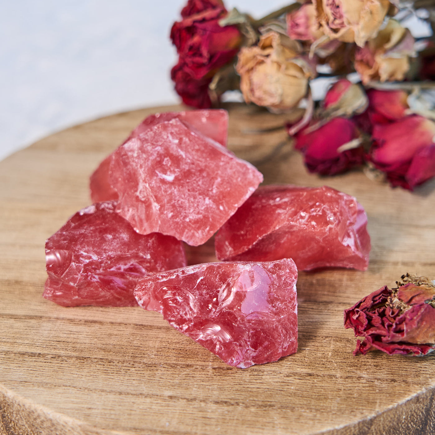 Olivenorma Rough Red Quartz Natural Crystal Tumbled Stone