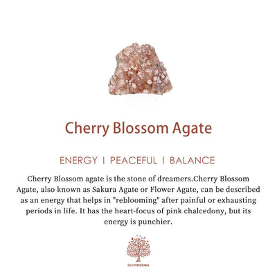 Olivenorma Natural Irregular Cherry Blossom Agate Tumbled Stone