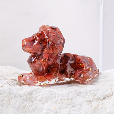 Olivenorma Natural Stone Lion Gemstone Decoration