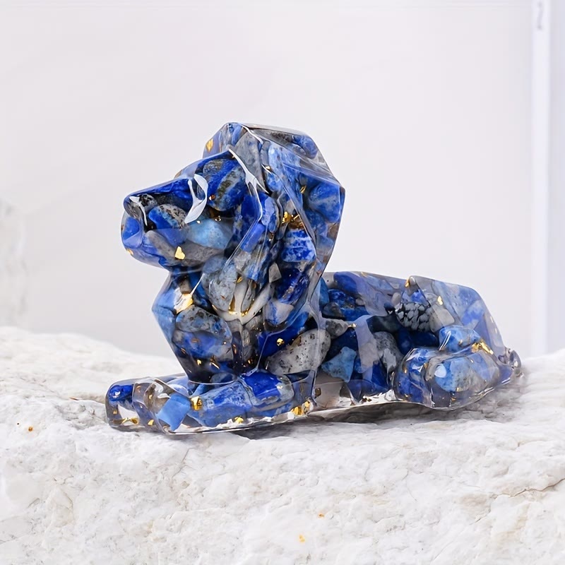 Olivenorma Natural Stone Lion Gemstone Decoration