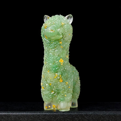 Olivenorma Natural Stone Alpaca Statue Gemstone Decoration