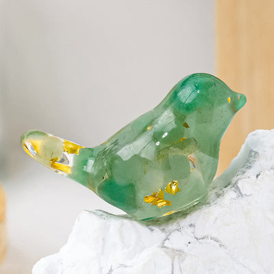Olivenorma Natural Crystal Bird Sculpture Gemstone Decoration - Green Aventurine - image 15