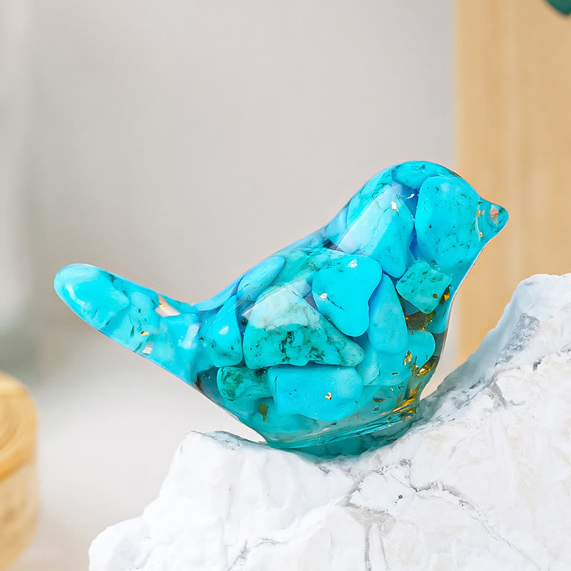 Olivenorma Natural Crystal Bird Sculpture Gemstone Decoration - Turquoise - image 25