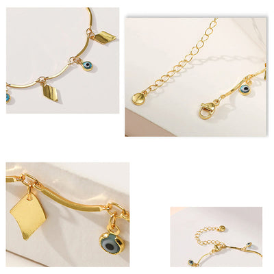 Olivenorma 18K Gold Plated Evil Eye Protection Anklet