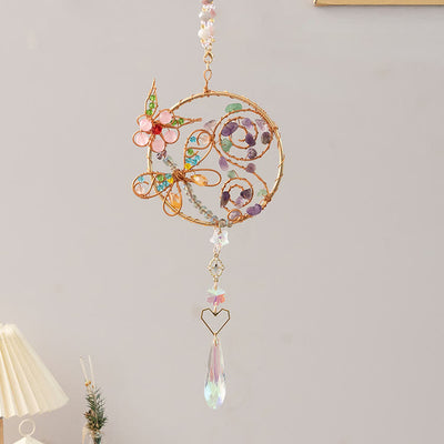 Olivenorma Natural Crystal Dragonfly Pendant Wind Chime