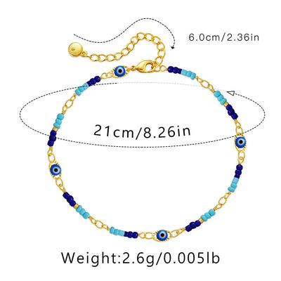 Olivenorma Bohemian Evil Eye Protection Beaded Anklet