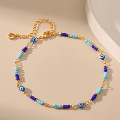 Olivenorma Bohemian Evil Eye Protection Beaded Anklet