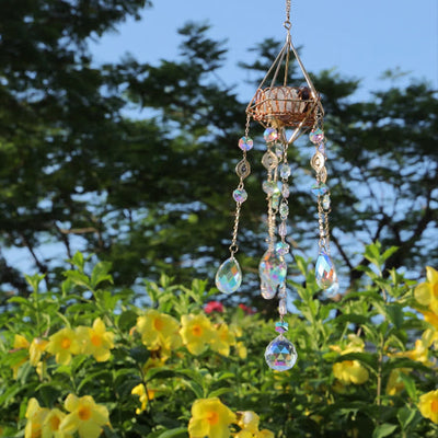 Olivenorma Gold Hollow Crystal Stand Wind Chime