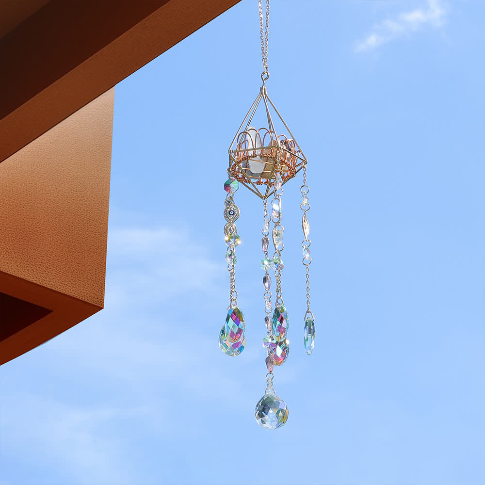 Olivenorma Gold Hollow Crystal Stand Wind Chime