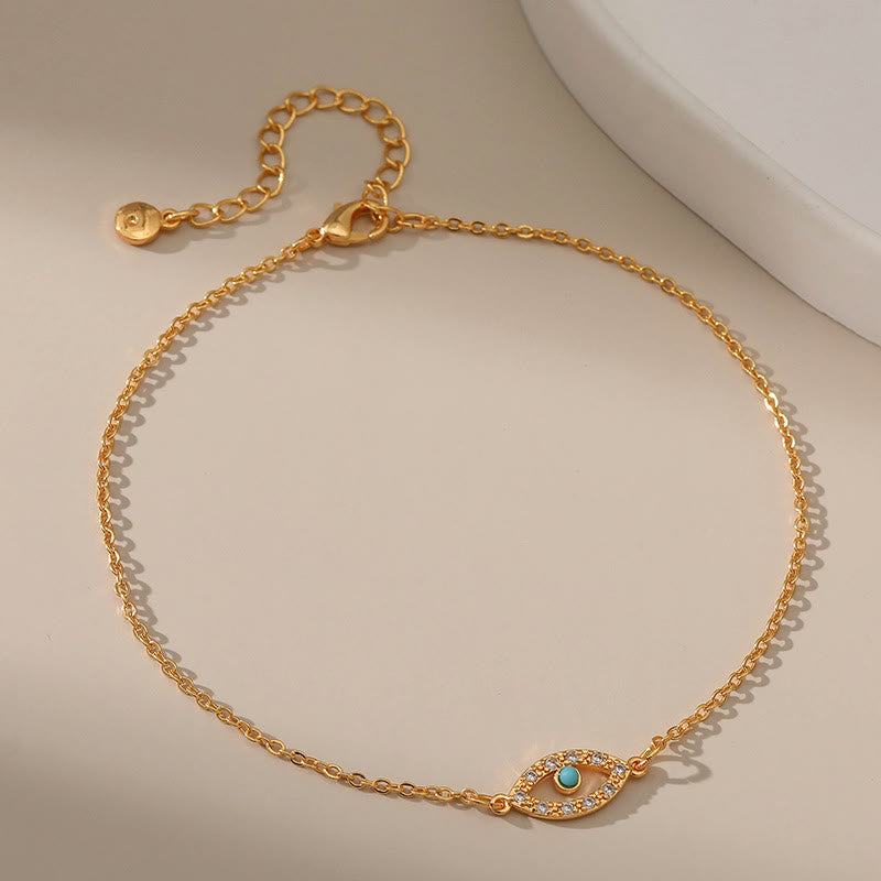 Olivenorma Evil Eye Turquoise Ankle Bracelet Chain Anklet