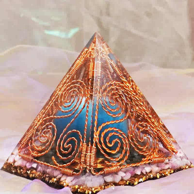 Olivenorma Copper Wire Wrap Triskelion Orgone Pyramid