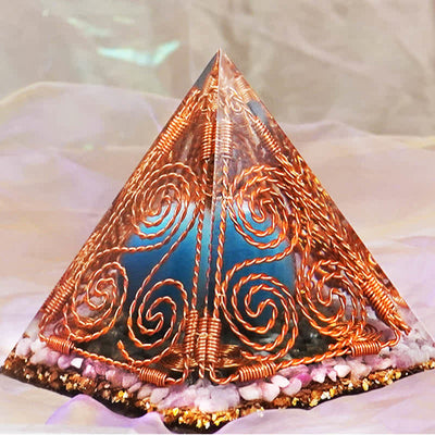 Olivenorma Copper Wire Wrap Triskelion Orgone Pyramid