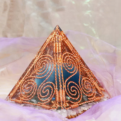 Olivenorma Copper Wire Wrap Triskelion Orgone Pyramid