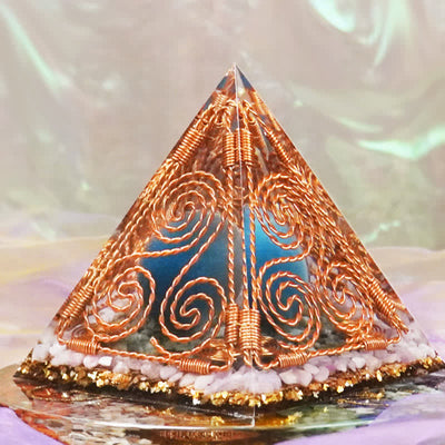 Olivenorma Copper Wire Wrap Triskelion Orgone Pyramid