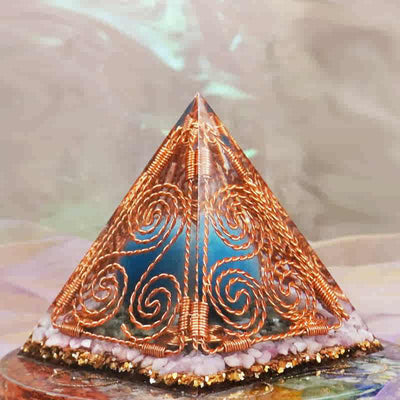 Olivenorma Copper Wire Wrap Triskelion Orgone Pyramid