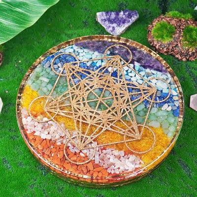 Olivenorma Metatron's Cube Chakra Resin Decoration