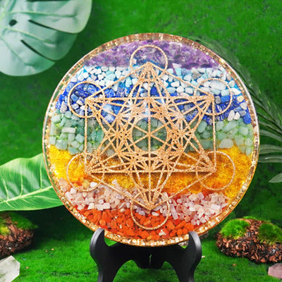 Olivenorma Metatron's Cube Chakra Resin Decoration