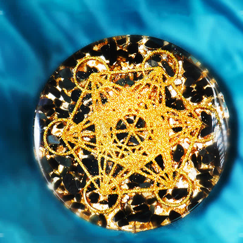 Olivenorma Metatron's Cube Natural Garnet Resin Decoration