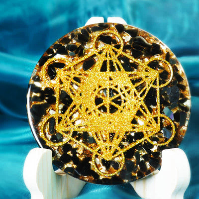 Olivenorma Metatron's Cube Natural Garnet Resin Decoration