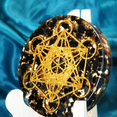 Olivenorma Metatron's Cube Natural Garnet Resin Decoration