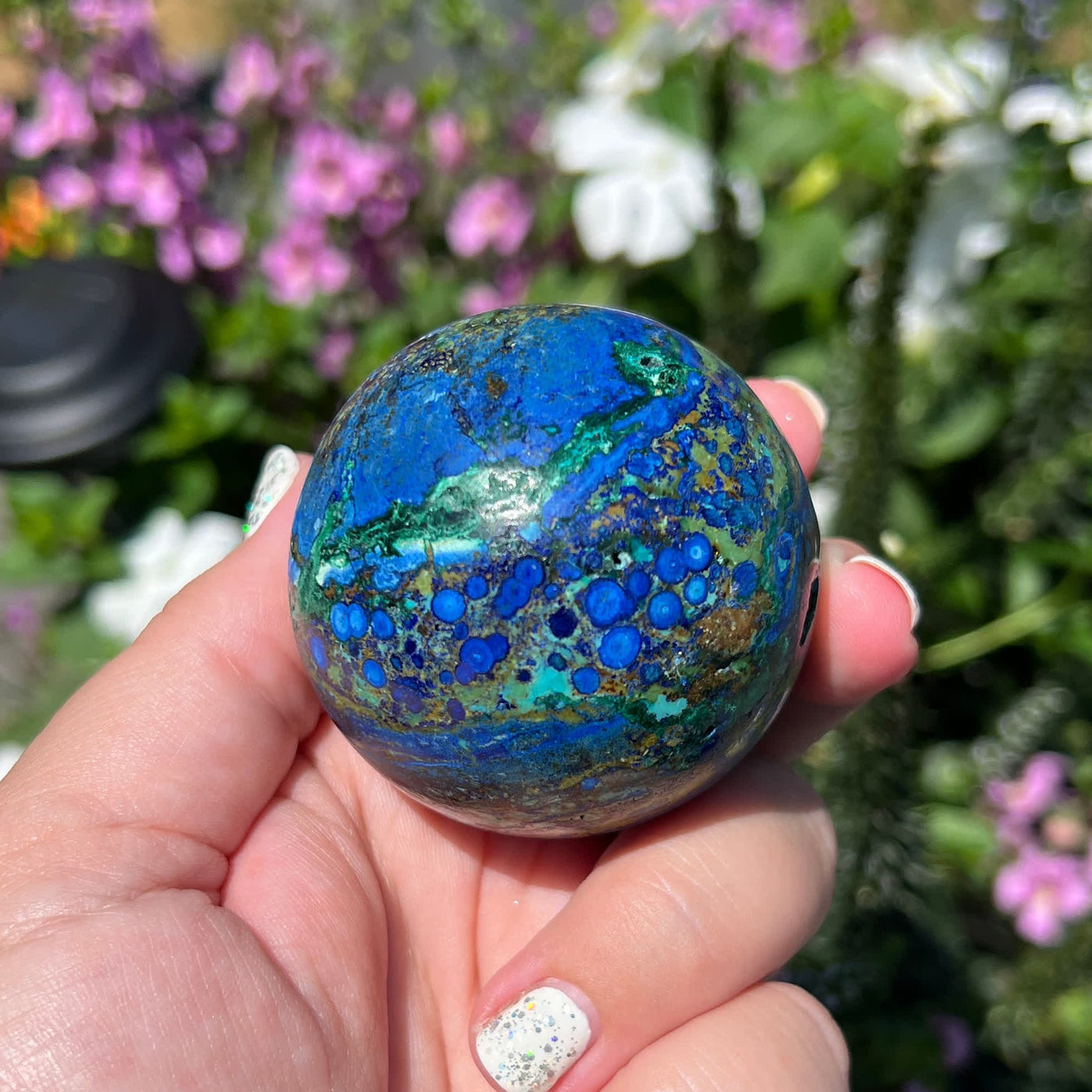 Olivenorma Natural Azurite Crystal Sphere