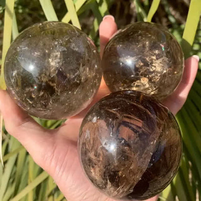 Olivenorma Natural Smoky Quartz Crystal Sphere