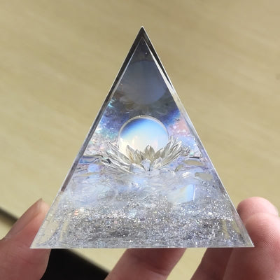 Olivenorma Natural Lotus Opalite Orgone Pyramid