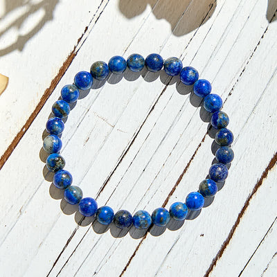 Olivenorma Natural 6mm Lapis Lazuli Beaded Bracelet