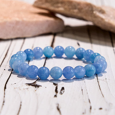 Olivenorma Natural Aquamarine Healing Gemstone Beaded Bracelet