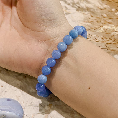 Olivenorma Natural Aquamarine Healing Gemstone Beaded Bracelet