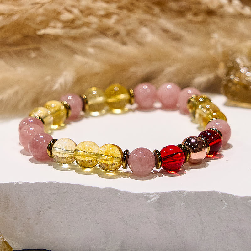 Olivenorma Natural Gem Citrine Carnelian Sun Stone Uplifting Bracelet