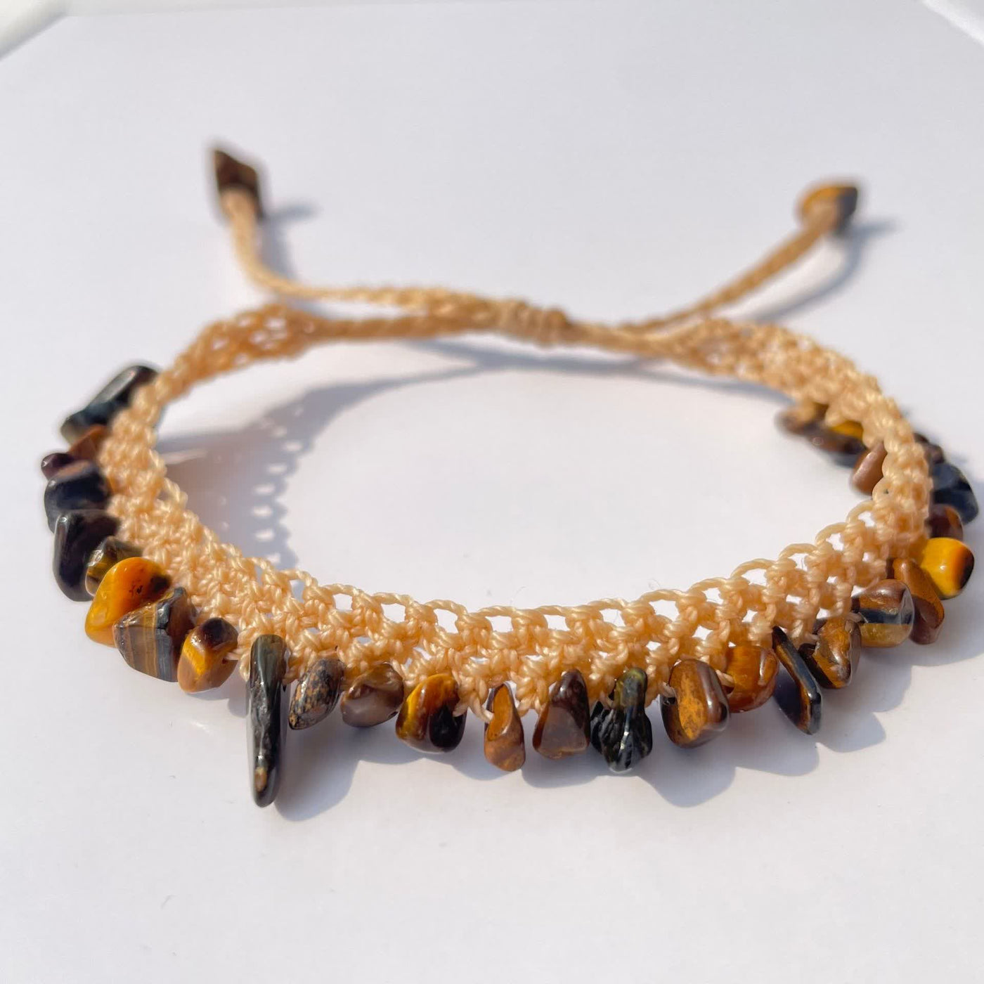 Olivenorma Natural Crystal Stone Braided Bracelet