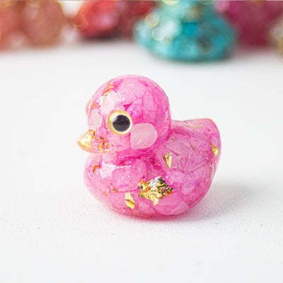 Olivenorma Natural Crystal Resin Duck Gemstone Decoration - Pink Crystal - image 21