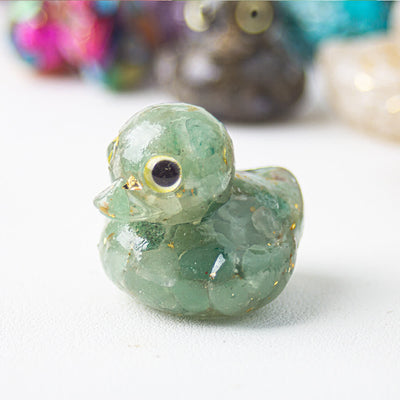 Olivenorma Natural Crystal Resin Duck Gemstone Decoration - Green Aventurine - image 11