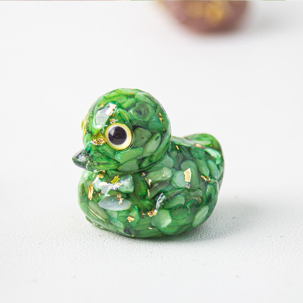 Olivenorma Natural Crystal Resin Duck Gemstone Decoration - Green Nacre - image 42