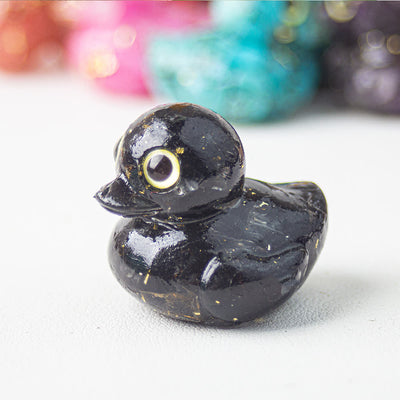 Olivenorma Natural Crystal Resin Duck Gemstone Decoration - Obsidian - image 19