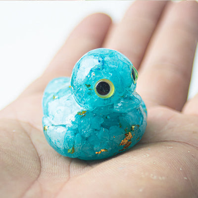 Olivenorma Natural Crystal Resin Duck Gemstone Decoration