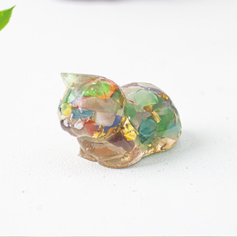 Olivenorma Natural Crystal Resin Cat Gemstone Decoration - image 3