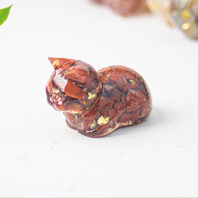 Olivenorma Natural Crystal Resin Cat Gemstone Decoration - image 25
