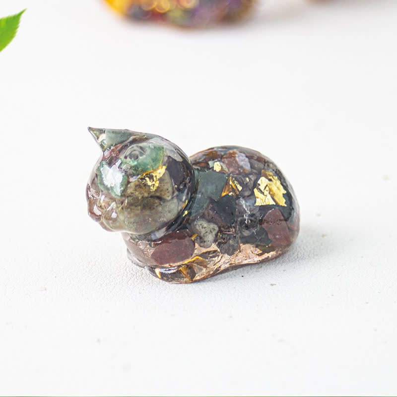 Olivenorma Natural Crystal Resin Cat Gemstone Decoration - image 9