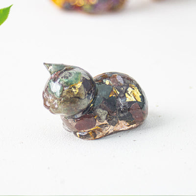 Olivenorma Natural Crystal Resin Cat Gemstone Decoration - image 9